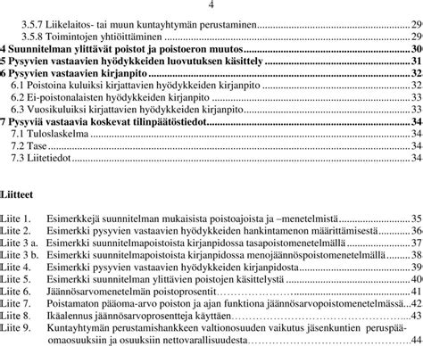 Yleisohje suunnitelman mukaisista poistoista