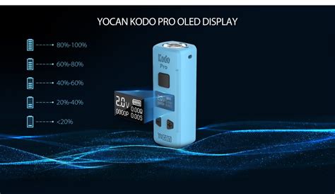 YOCAN KODO PRO. $ 245.00. Yocan ha creado una última colección de Yocan Kodo Pro. Con una pantalla OLED y funciones de contador de bocanadas, precalentamiento, corte de seguridad y ajustes de voltaje. Está equipado con una batería de 400 mAh y puede durar varias sesiones de vapeo. El diseño es inteligente y de bolsillo, Yocan Kodo Pro es .... 