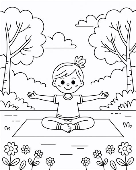 Yoga Kid Coloring Page