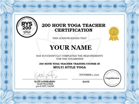 Yoga teacher certification. 