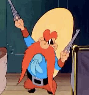 Yosemite sam gif. Unleash the Wild West with Yosemite Sam: Get ready for a barrel of laughs and non-stop action in our collection of animated Yosemite Sam gifs! 