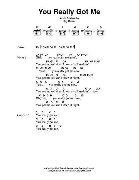 You Really Got Me by The Kinks Chords, Melody, and Music …