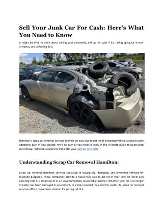 You Will Want to Go Over These 6 Things Before Selling Your Junk Car