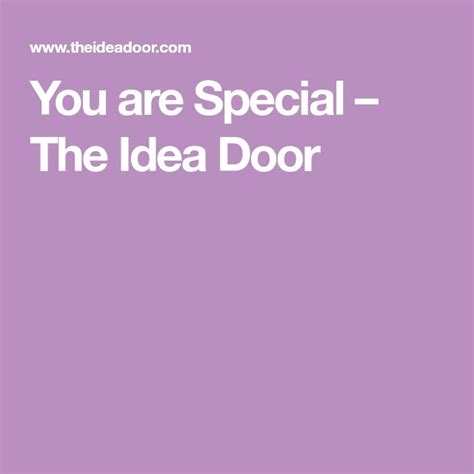 You are Special – The Idea Door