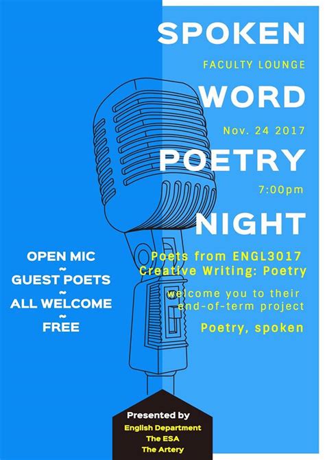 You are invited to a spoken word poetry event about