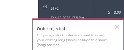 You cannot enter an order that reverts your existing long questrade.  You ca...