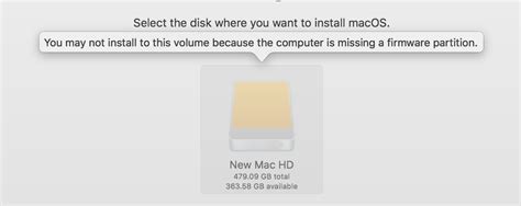 You may not install to this volume missing firmware partition.  Jun 26, 2...