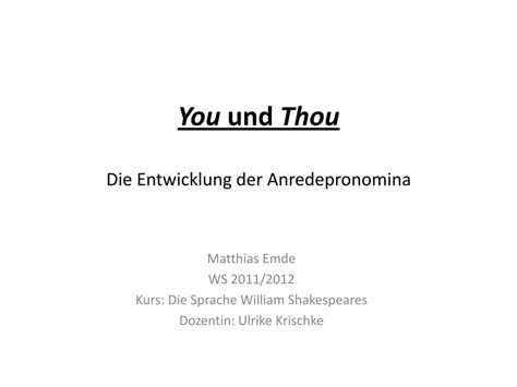 You und Thou - LMU