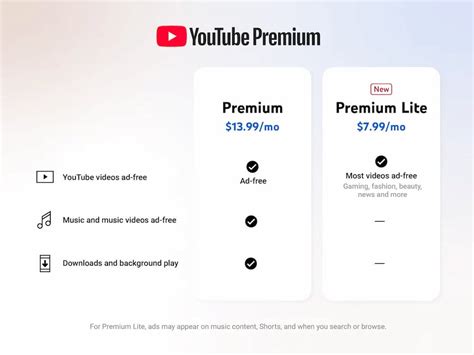 YouTube Testing a Premium Lite Subscription Service