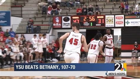 Youngstown State wins 107-70 against Bethany