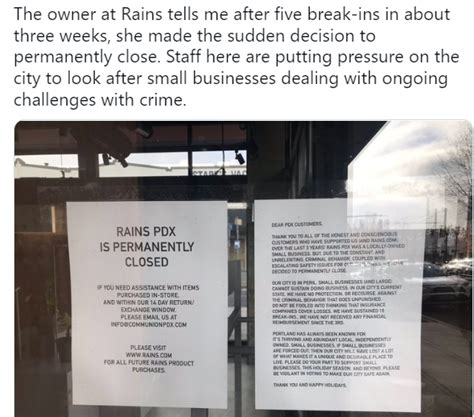 Your Economy (No Politics) : Portland store shuts down, posts …