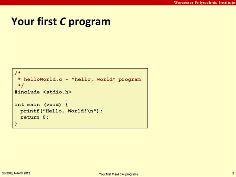 Your First C C Program