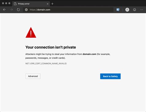 Your connection is not private error