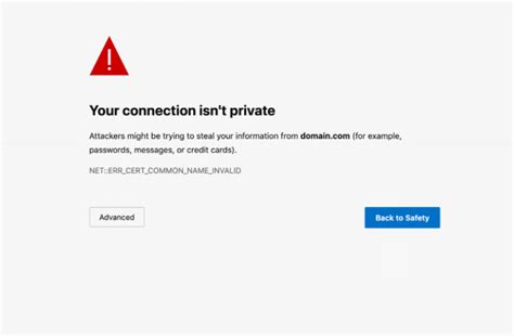 Your connection is not private problem solution