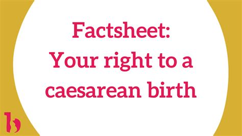 Your right to a caesarean birth - Birthrights