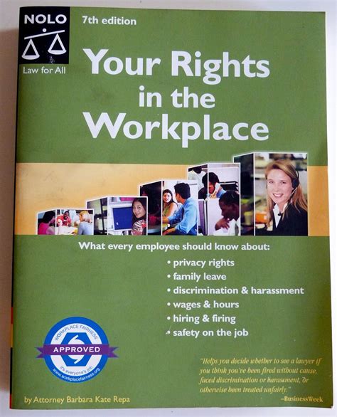 Read Your Rights In The Workplace An Employees Guide To Fair Treatment By Barbara Kate Repa