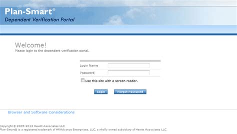 Navigate to the www yourdependentverification log