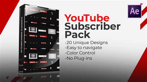 Youtube Subscriber Pack After Effects Templates Motion Array
