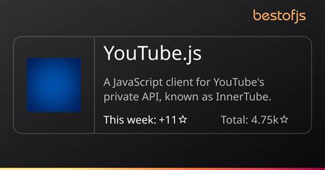 Youtube js.  Use YouTube's private API the same way the website does. js is a JavaScript ...