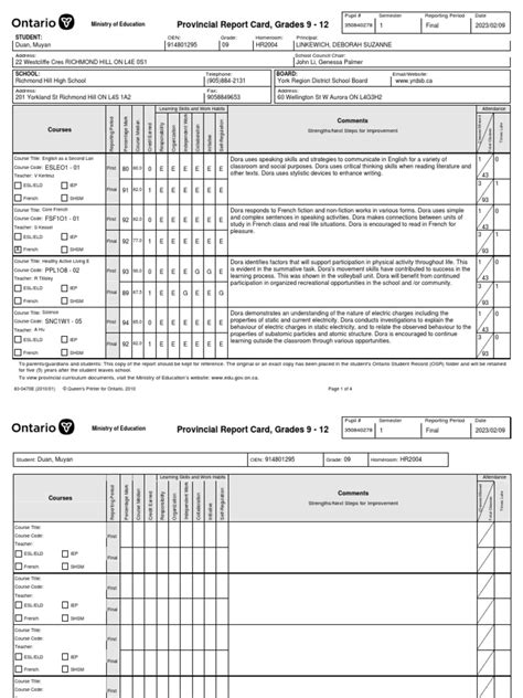 Yrdsb Report Card Comments