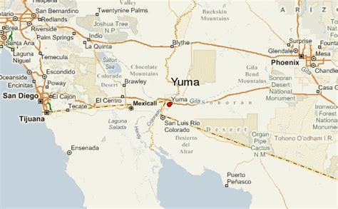 Yuma Arizona California Map