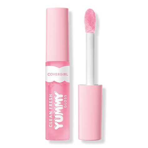 Yummy lip gloss. The Covergirl Clean Fresh Yummy Gloss Daylight collection is infused with hyaluronic acid and naturally derived antioxidant berries for instant hydration and supple, healthy-looking lips. The Covergirl Yummy Gloss provides glossy, natural shine and sheer color without the sticky feel. Infused with deliciously lush flavors and scents, this yummy ... 