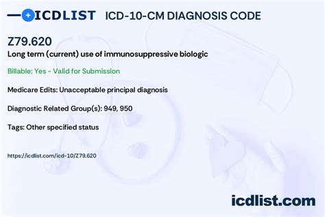 Z79.620 - Long term (current) use of immunosuppressive biologic