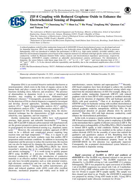 ZIF-8 Coupling with Reduced Graphene Oxide to Enhance the ...