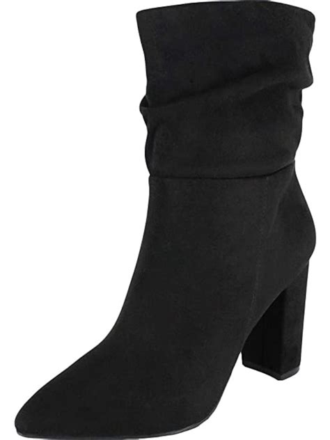 ZIGI SOHO Womens Black Slouch Detail Saray Pointed Toe Block Heel ...