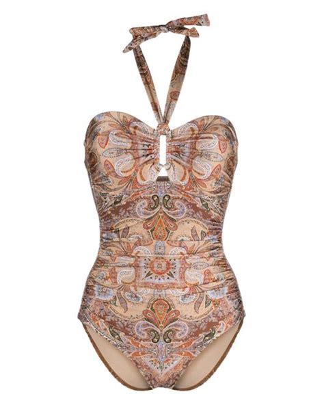 ZIMMERMANN - Devi paisley-print swimsuit Selfridges.com