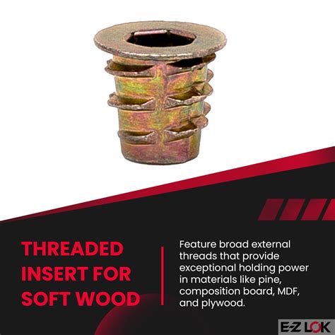 Zinc Threaded Wood Inserts Kit for DIY Projects - balustradellc