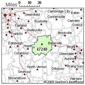 ZIP Code 47240 - Greensburg Map and Data - Zipdatamaps.com