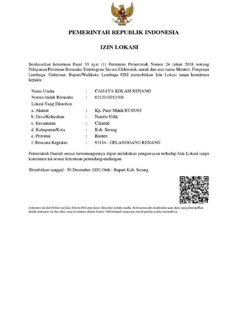 Zona RDTR Dalam Proses Pengajuan Izin Lokasi Usaha - balustradellc