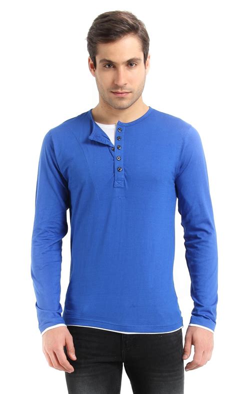 ZSOLT Full Sleeve Henley Double Layer Style Men