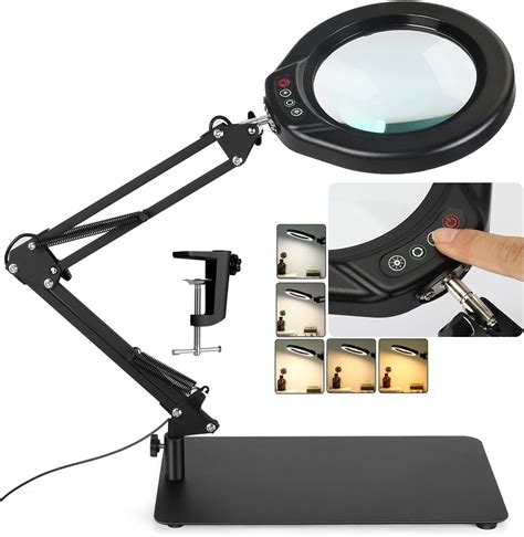 ZTree Magnifying Glass with Light and Stand, 10X Magnifying Lamp, 2-in-1 LED Lighte... (2025)