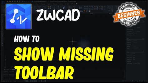 ZWCAD Toolbar Missing - YouTube