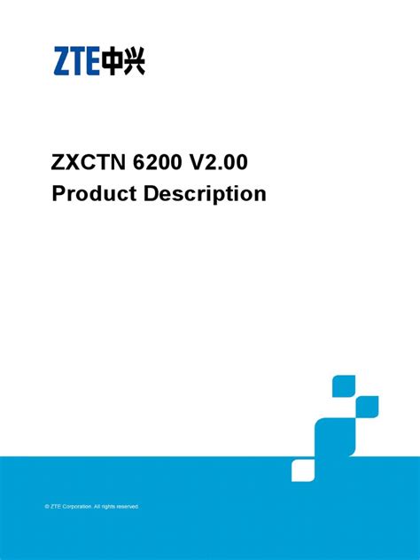 ZXCTN Product Description V 1 0