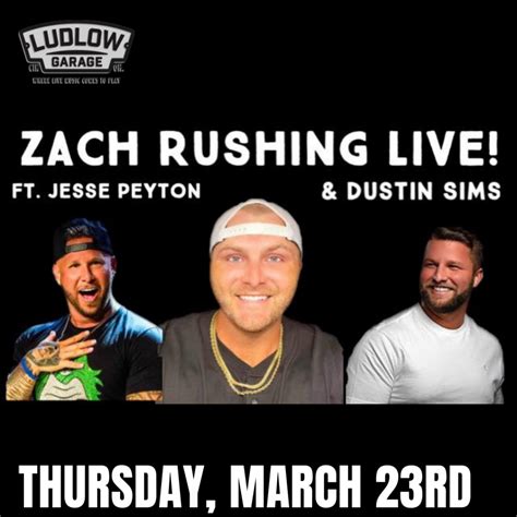 Zach rushing tour 2023. Chad Prather and Zach Rushing 2024. Jefferson Theatre 345 Fannin, Beaumont, TX. Doors 7pm Show 8pm Tickets go on sale February 20 at 10:00am. Ticket prices range from $37.50 to $60.00 (taxes not included and fees vary). Tickets can be purchased online at the Ticketmaster ticket link below or in person at the Beaumont Civic Center box office. 