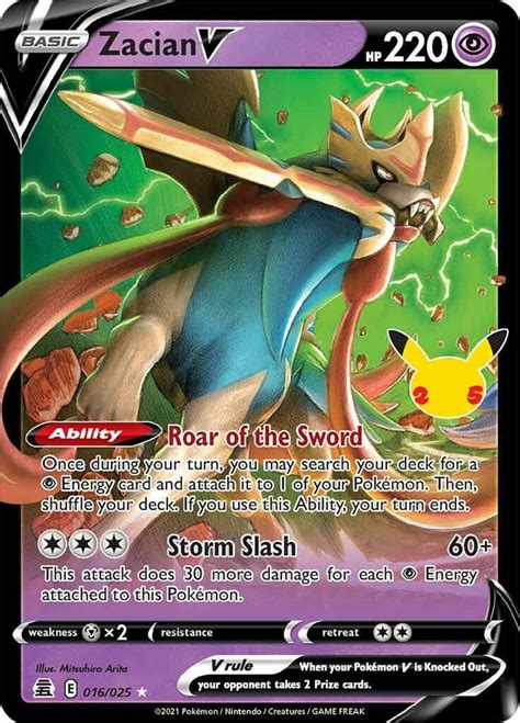 Zacian V Holo Shiny Pokemon TCG Card Sword Shiel