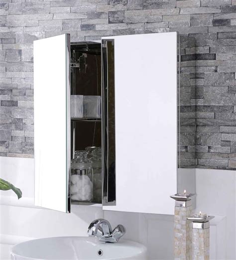 Zahab Two Door Bathroom Cabinet with Towel Rod and Shelf 35 x 10 x 35 ...