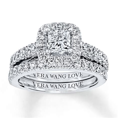 Sort By. Vera Wang Love Collection 1-1/3 CT. T.W. Emerald-Cut Diamond Double Frame Engagement Ring in 14K White Gold. $3,891.30 (30% off) $5,559.00. Compare. TRUE …. 