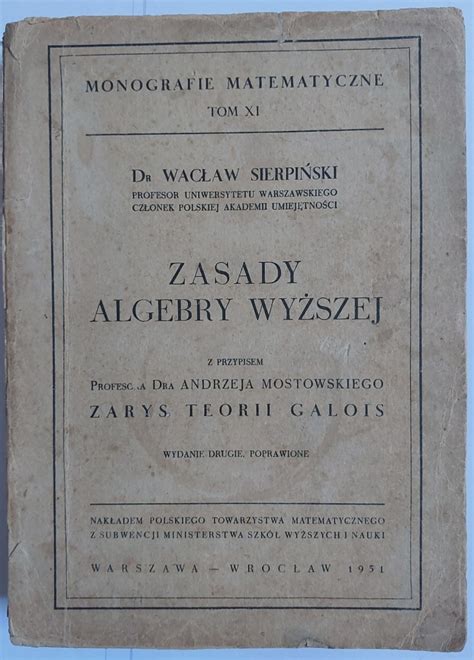 Zasady algebry wyższej, z przypisem andrzeja mostowskiego zarys teorii galois. - Danmark-norges indre historie under enevælden fra 1660 til 1720.