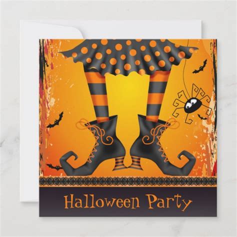 Budget Wicked Witch Halloween Invitations Flyer. $0.40 Comp. value. i. $0.32 Save 20%. Vintage Pumpkin Witch Halloween Party Invitation Postcard. $1.35 Comp. value. i. $0.81 Save 40%. Spooky Witch Graveyard Halloween Party Invitation. . 