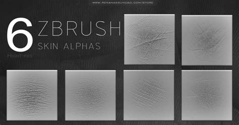 Zbrush alpha free.  Contain: - Total 6 Alphas - Format PSD -Resolution: 2048x2048 -File ty...