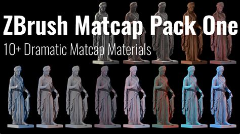 Zbrush matcap materials.  Expand your material Collection with this Bundle of Custom Ma...