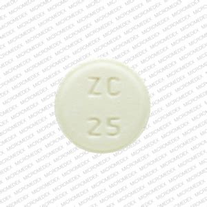 Zc25 pill. Pill with imprint 25 is White, Round and has been identified as Exemestane 25 mg. It is supplied by Alvogen Inc. Exemestane is used in the treatment of Breast Cancer and belongs to the drug classes aromatase inhibitors, hormones/antineoplastics . There is positive evidence of human fetal risk during pregnancy. 