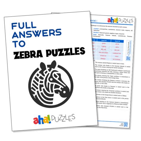 Zebra Puzzles - Aha! Puzzles