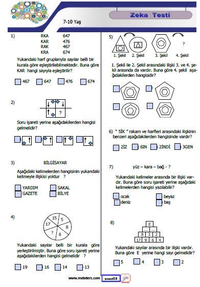 Zeka Testi 5 Meb Ders.