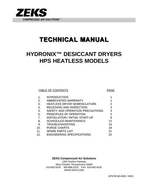 Zeks hps air dryer maintenance manual. - Prosa satirica/ satirical prose (clasicos/ classics).
