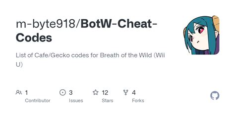 Zelda botw cheat github.  List of Cafe/Gecko codes for Breath of the Wild (Wii U) gathered fro...